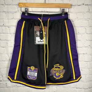 New‎ Authentic Classics Kobe Bryant Legend Basketball Shorts Black Purple Small